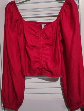 Dark Pink Long-Sleeve Peasant Top - Unbranded